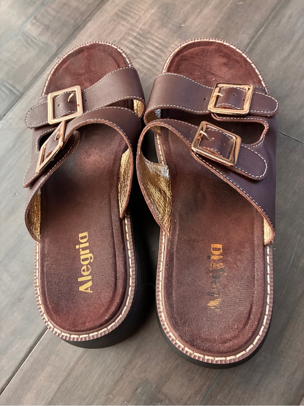 Alegria Iza Platform Slide Sandals in Chocolate Brown - EU Size 39 (US 9) - Picture 3 of 10